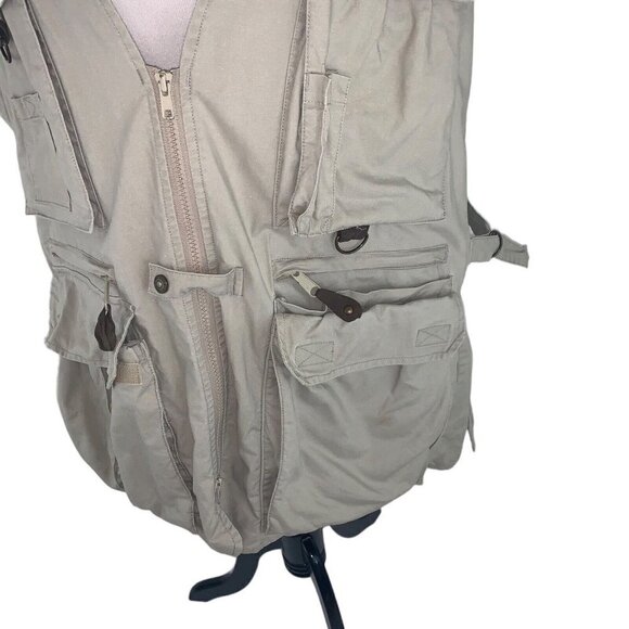 Eddie Bauer Men's Size XL Fishing Vest Tactical Utility Vest Multi Pockets Tan - Picture 3 of 9